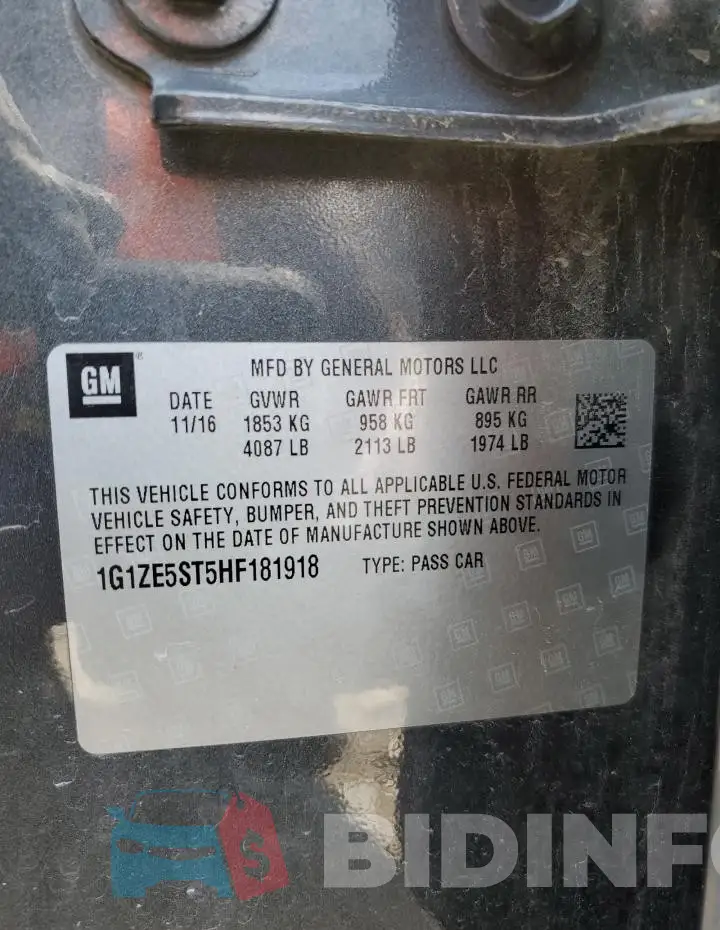 1G1ZE5ST5HF181918 Photo# 13