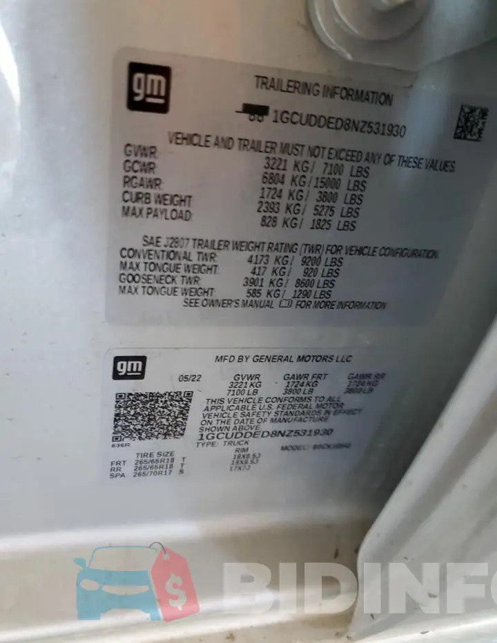 1GCUDDED8NZ531930 Photo# 12