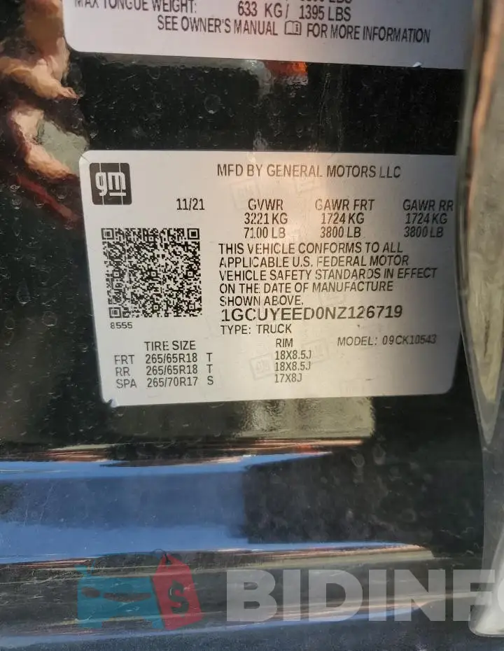 1GCUYEED0NZ126719 Photo# 12