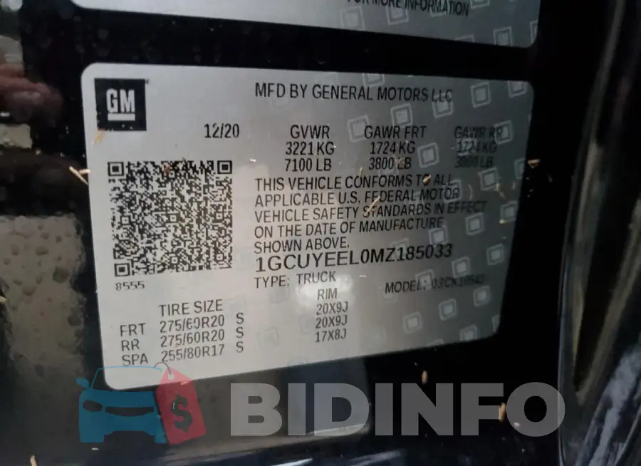 1GCUYEEL0MZ185033 Photo# 13