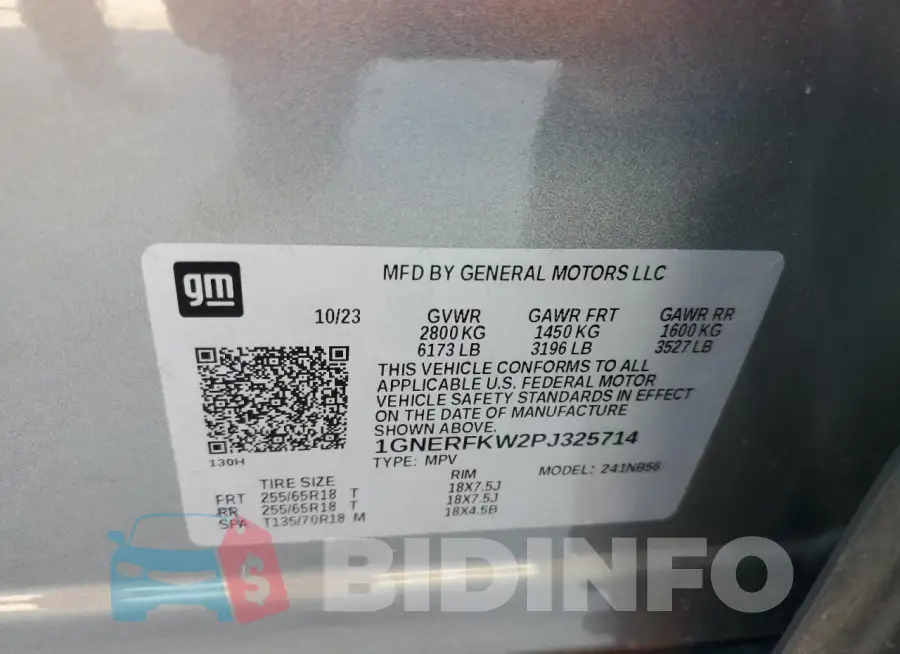 1GNERFKW2PJ325714 Photo# 13