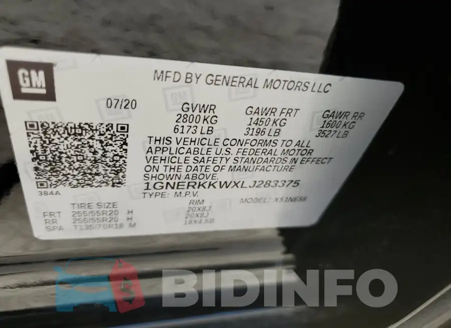 1GNERKKWXLJ283375 Photo# 13