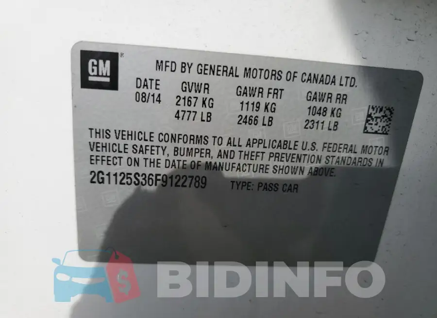 2G1125S36F9122789 Photo# 12