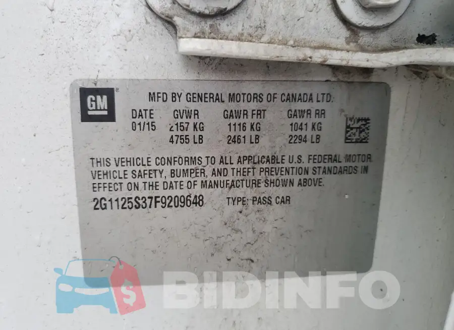 2G1125S37F9209648 Photo# 13