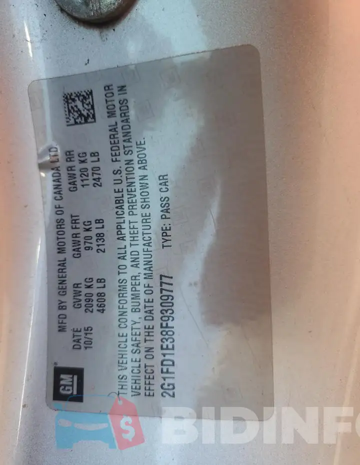 2G1FD1E38F9309777 Photo# 13
