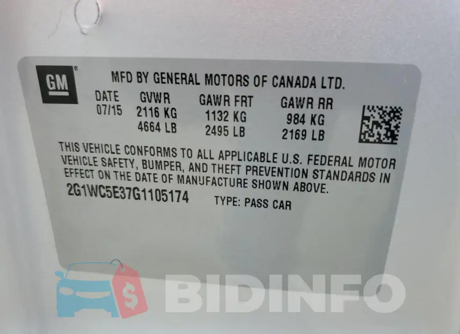 2G1WC5E37G1105174 Photo# 12