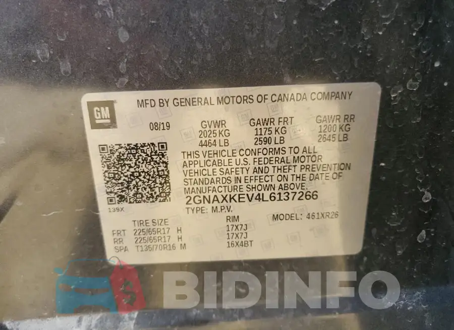 2GNAXKEV4L6137266 Photo# 13