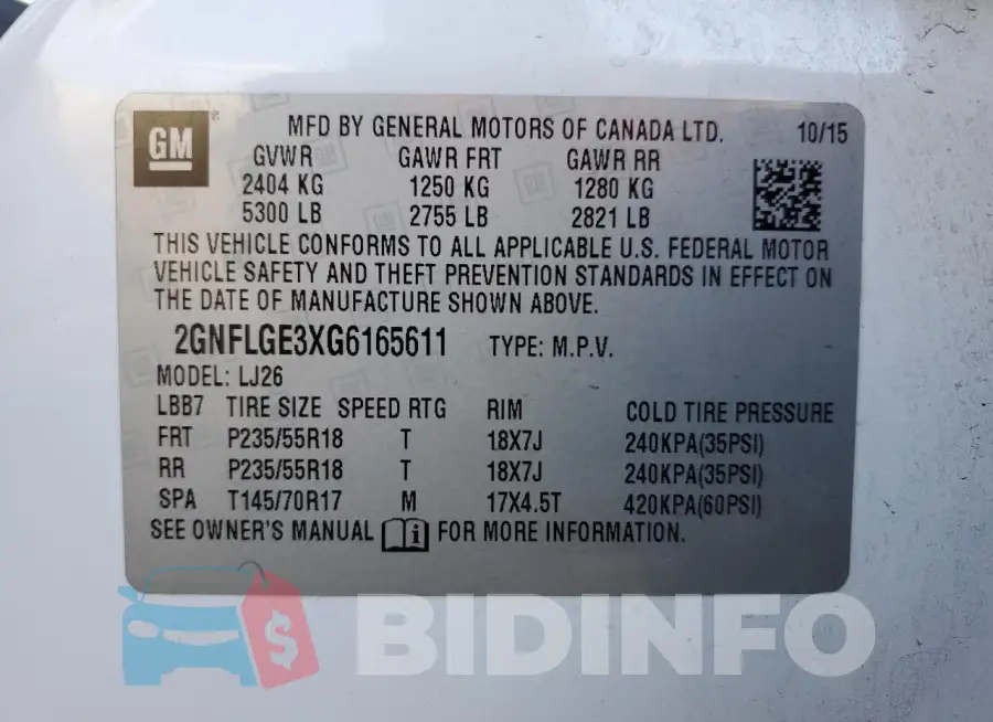 2GNFLGE3XG6165611 Photo# 13