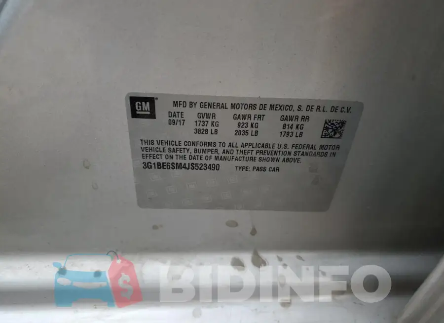 3G1BE6SM4JS523490 Photo# 12