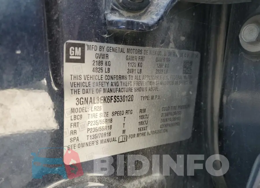 3GNAL3EK6FS530120 Photo# 13