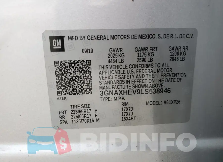 3GNAXHEV9LS538946 Photo# 13