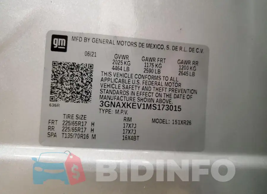 3GNAXKEV1MS173015 Photo# 13