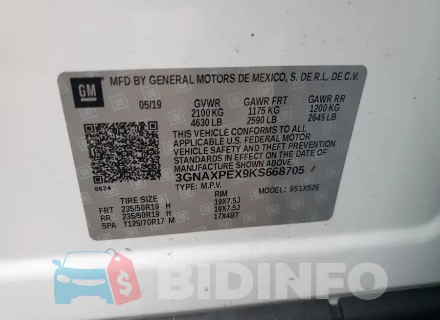 3GNAXPEX9KS668705 Photo# 13