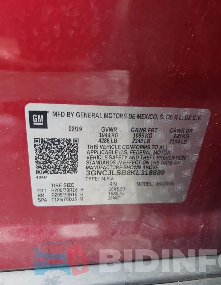 3GNCJLSB8KL318889 Photo# 13