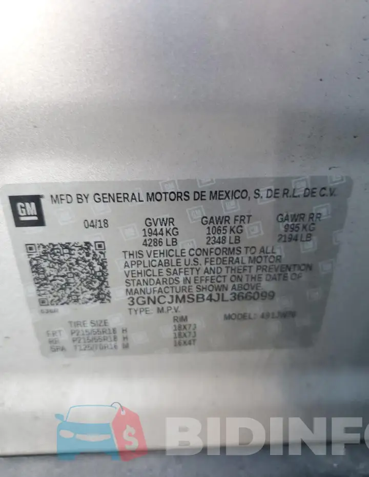 3GNCJMSB4JL366099 Photo# 13
