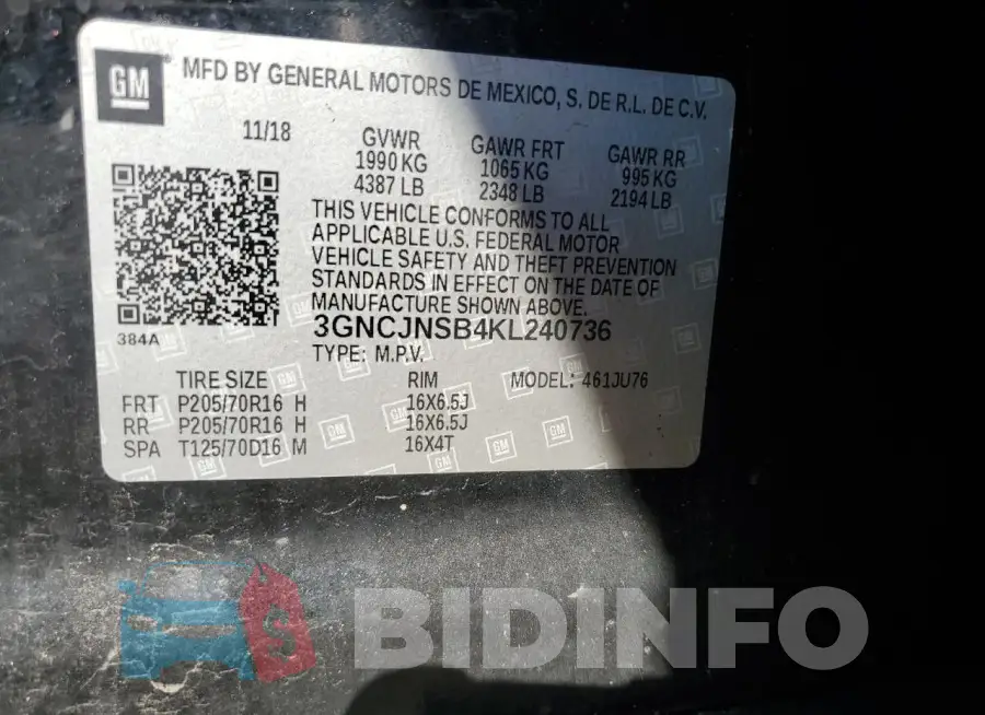 3GNCJNSB4KL240736 Photo# 13
