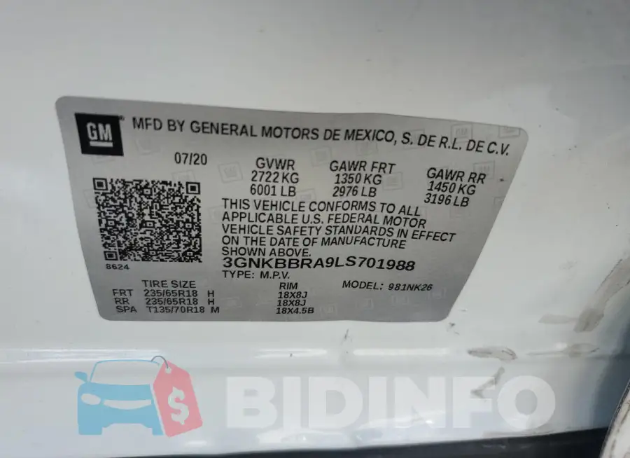 3GNKBBRA9LS701988 Photo# 13