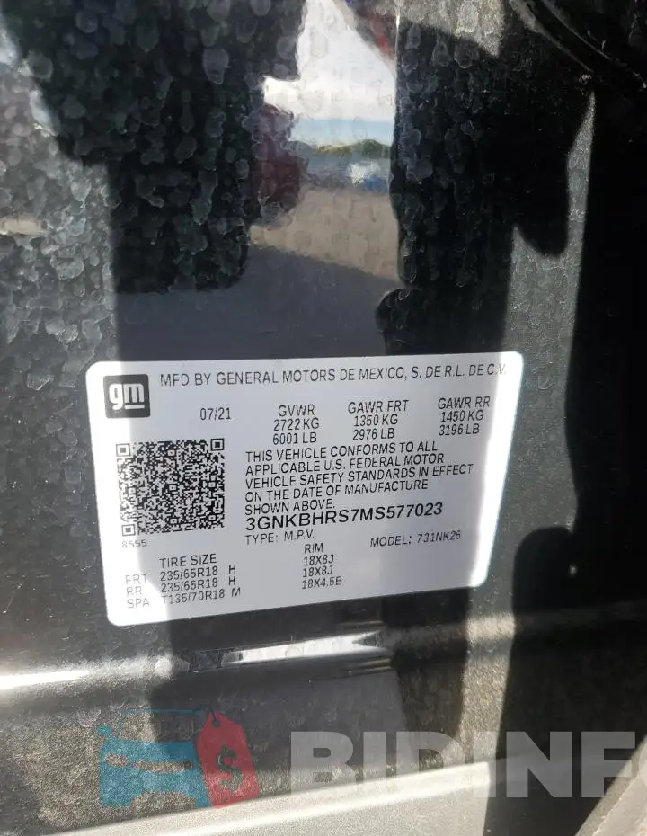 3GNKBHRS7MS577023 Photo# 13
