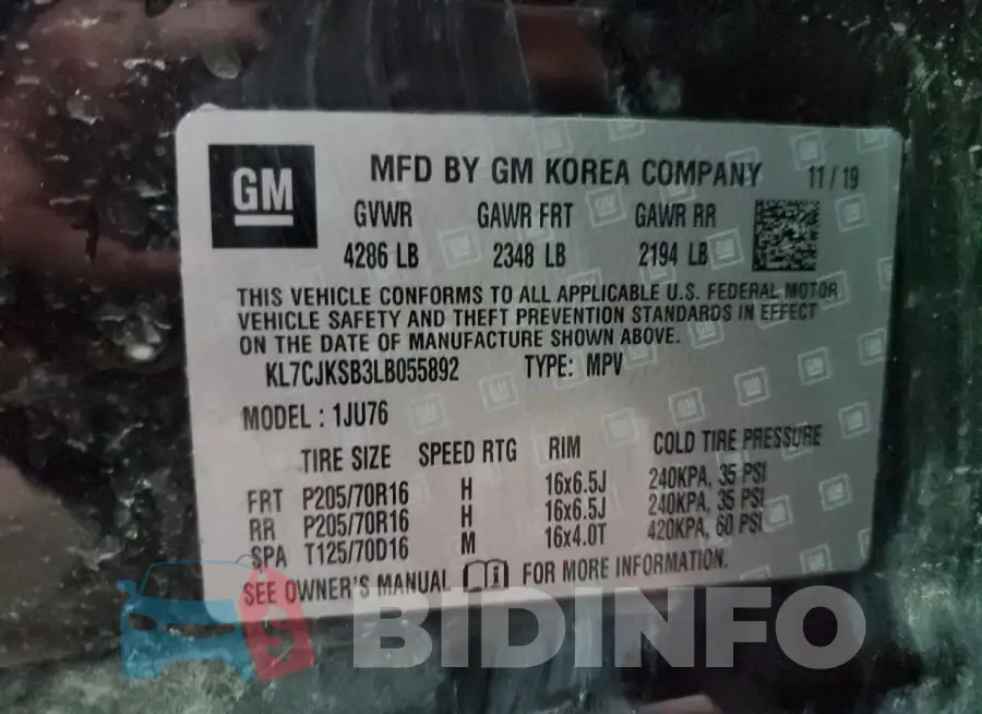 KL7CJKSB3LB055892 Photo# 13