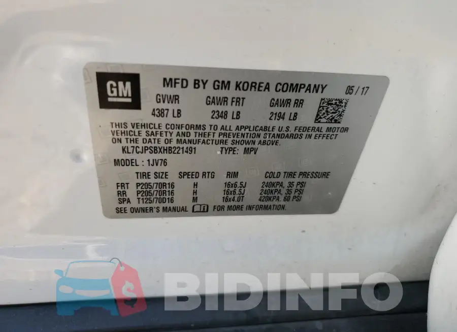 KL7CJPSBXHB221491 Photo# 13