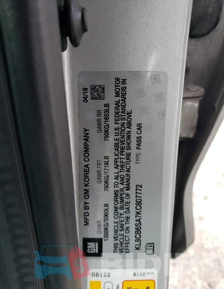 KL8CB6SA7KC807772 Photo# 12