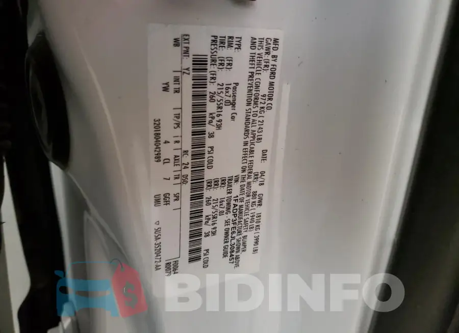 1FADP3FE6JL308457 Photo# 12