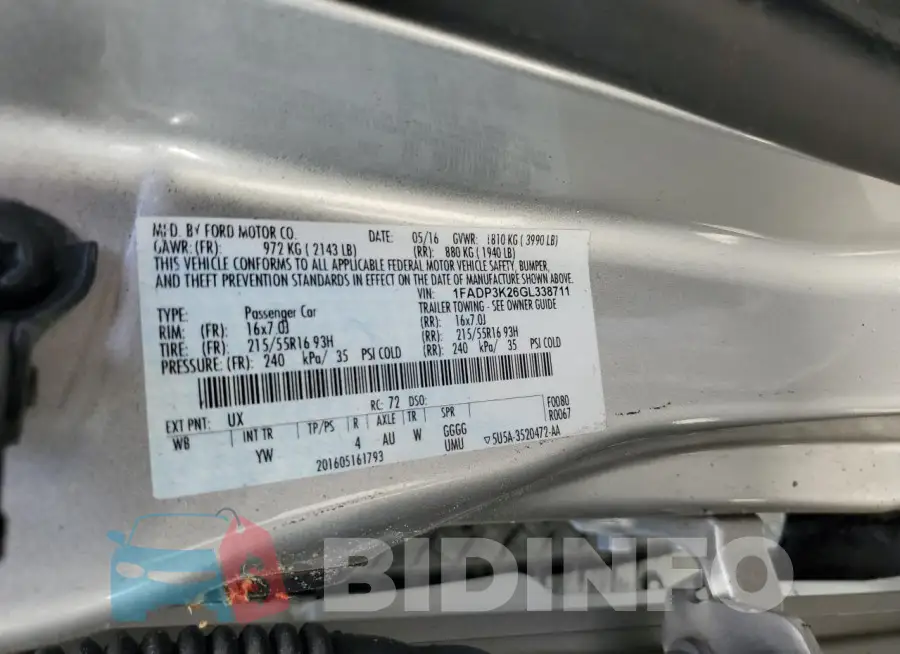 1FADP3K26GL338711 Photo# 12