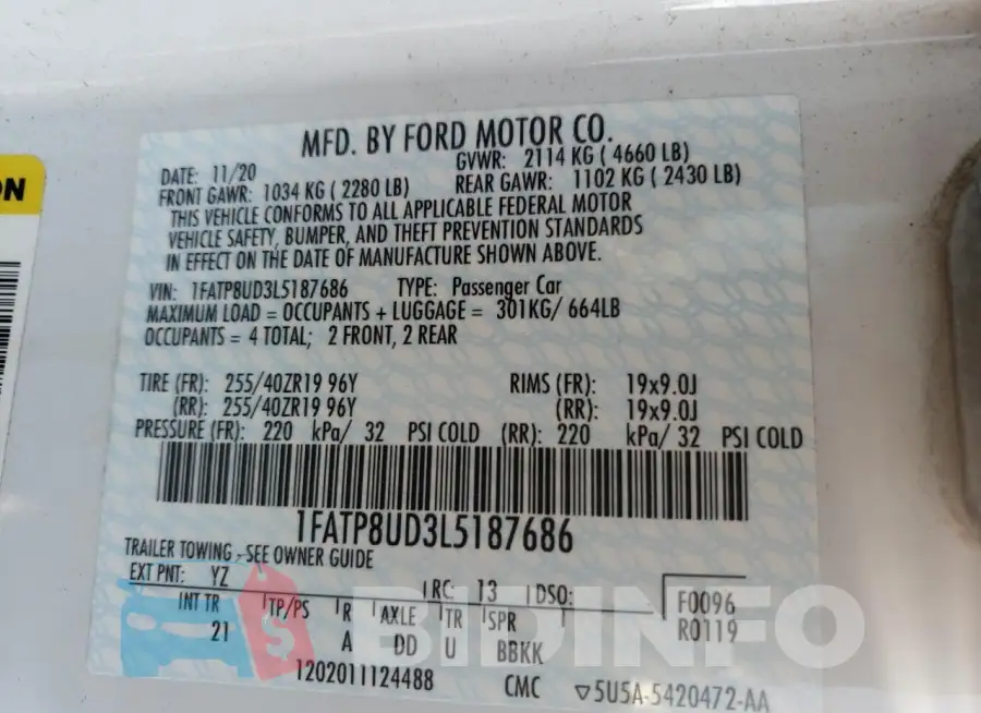 1FATP8UD3L5187686 Photo# 12