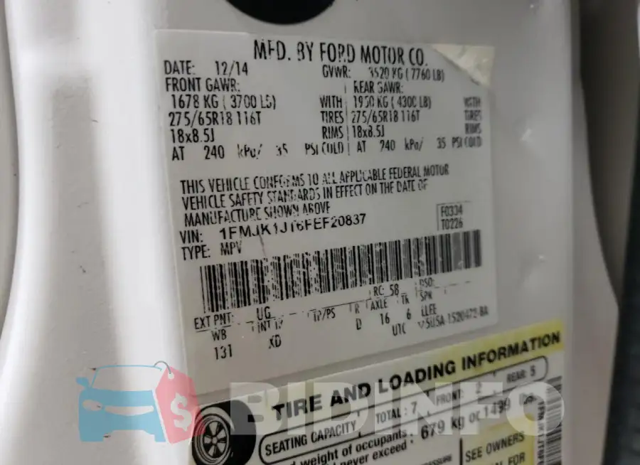 1FMJK1JT6FEF20837 Photo# 13
