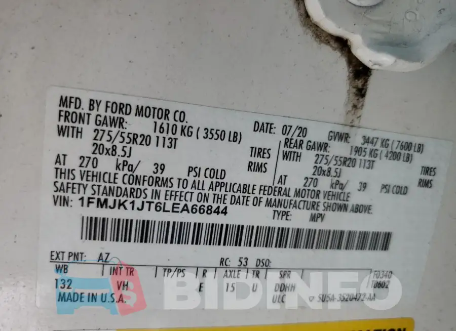 1FMJK1JT6LEA66844 Photo# 14