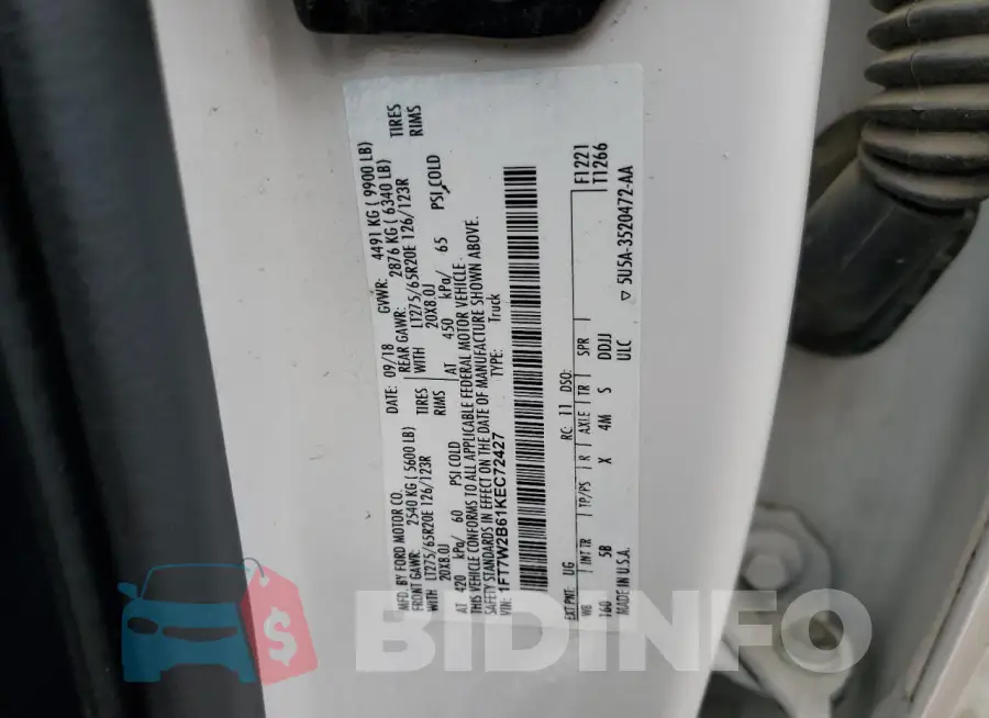 1FT7W2B61KEC72427 Photo# 12