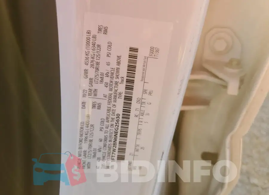 1FT7W2BN6NEG25630 Photo# 13