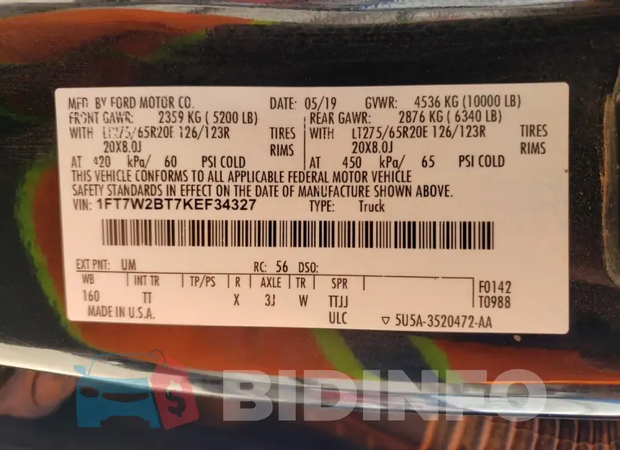 1FT7W2BT7KEF34327 Photo# 13