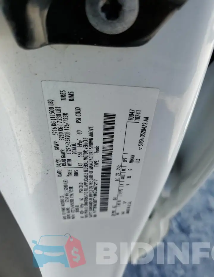 1FT8W3BT1MED67217 Photo# 12