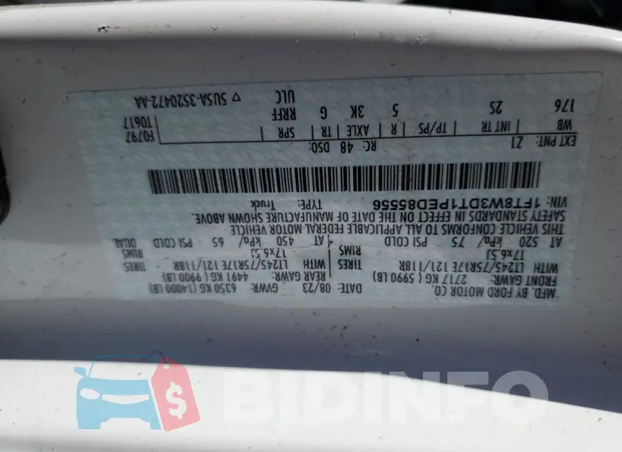 1FT8W3DT1PED85556 Photo# 13