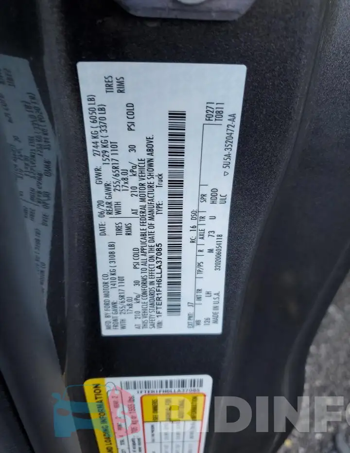 1FTER1FH6LLA37085 Photo# 12