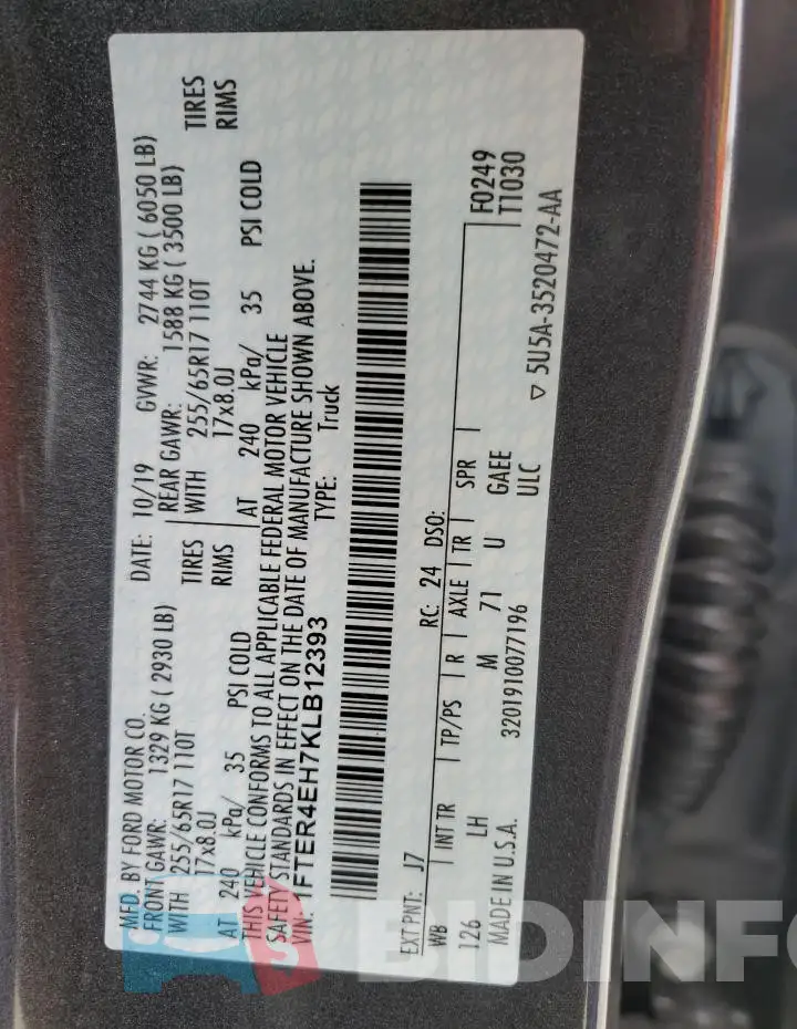 1FTER4EH7KLB12393 Photo# 12