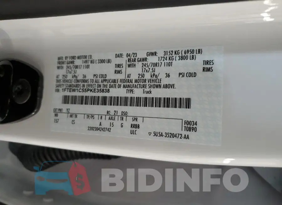 1FTEW1C55PKE35838 Photo# 12