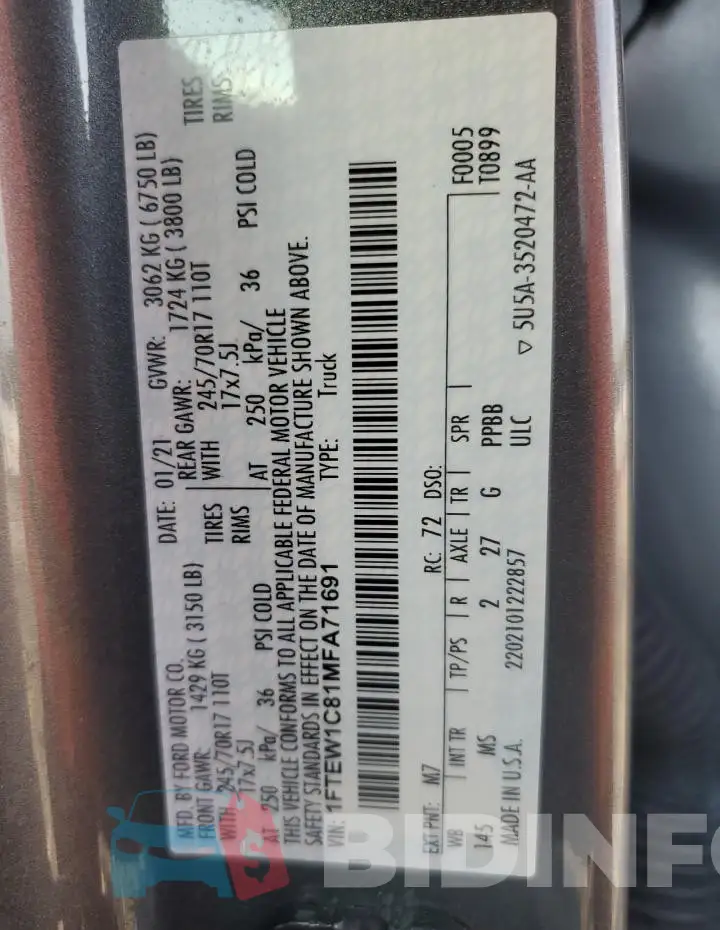 1FTEW1C81MFA71691 Photo# 12