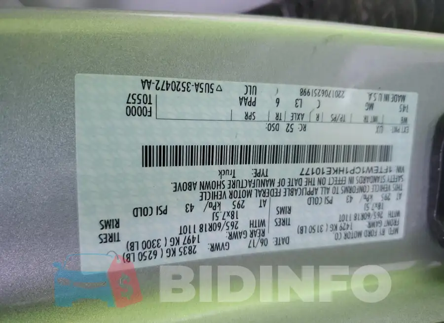 1FTEW1CP1HKE10177 Photo# 13