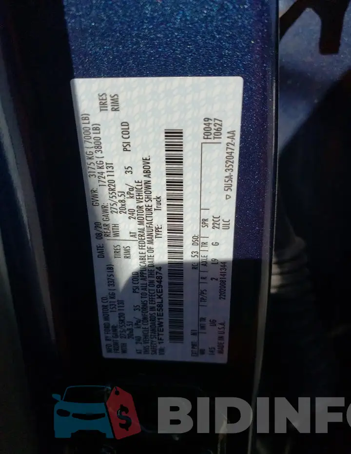 1FTEW1E58LKE94874 Photo# 12