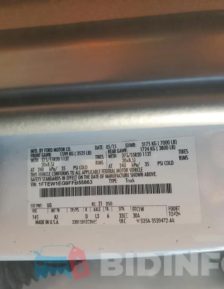 1FTEW1EG9FFB55863 Photo# 12