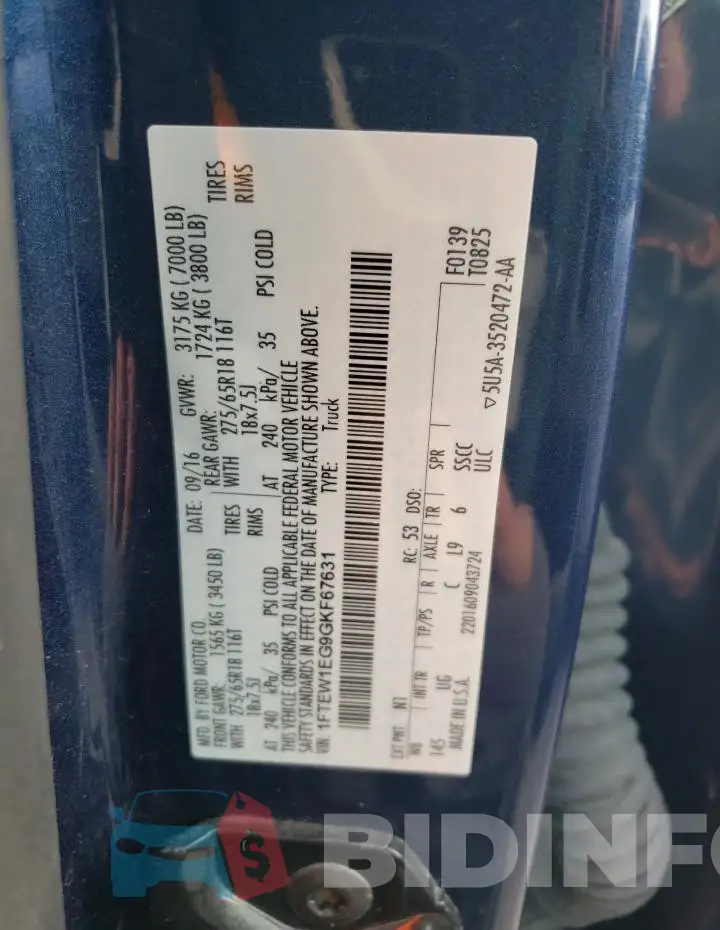 1FTEW1EG9GKF67631 Photo# 12