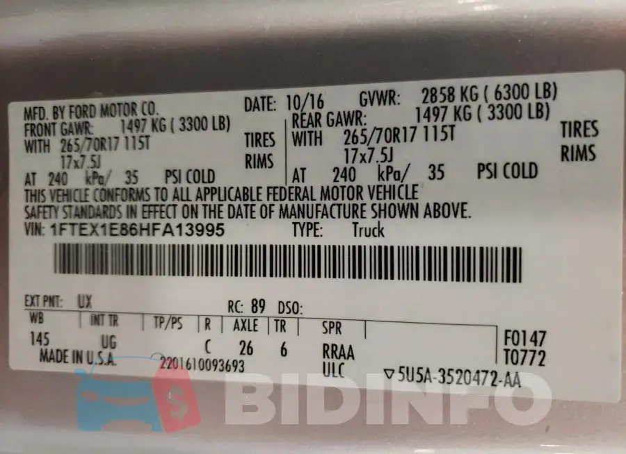 1FTEX1E86HFA13995 Photo# 12