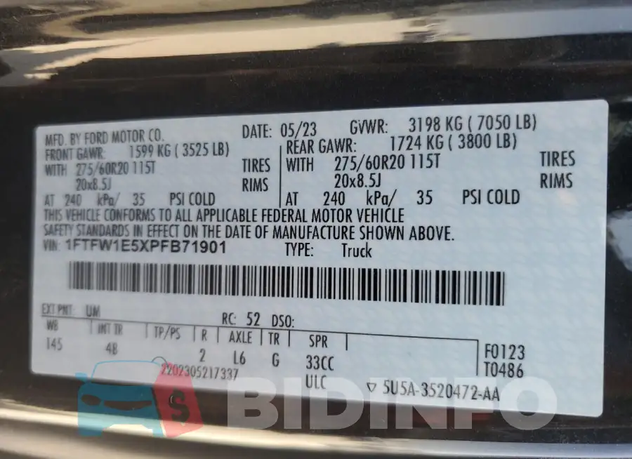 1FTFW1E5XPFB71901 Photo# 12