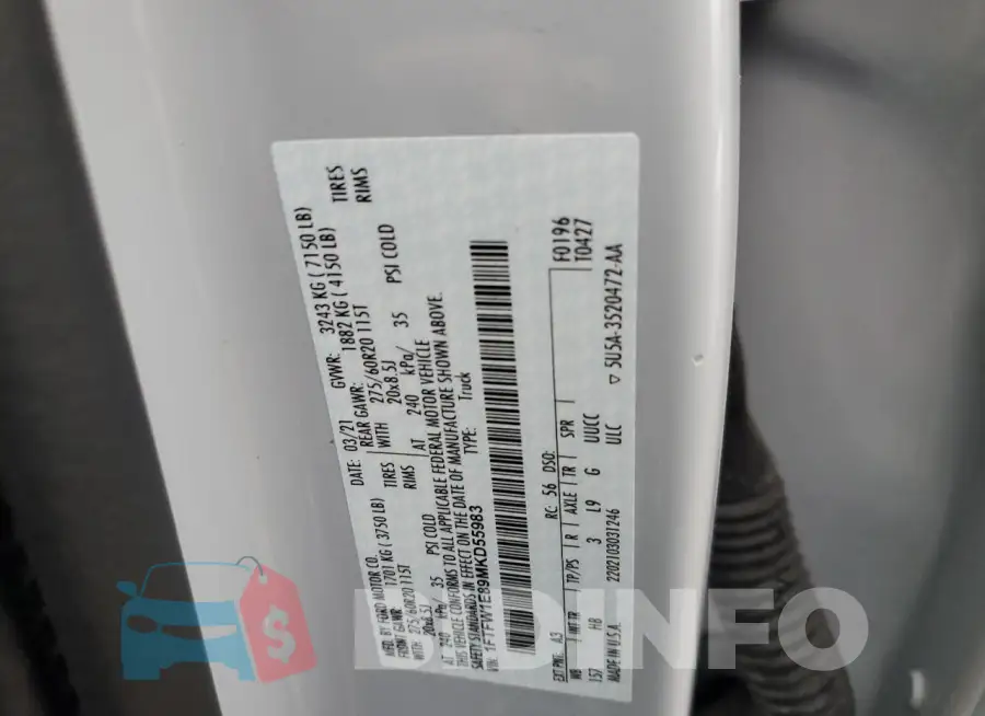 1FTFW1E89MKD55983 Photo# 12