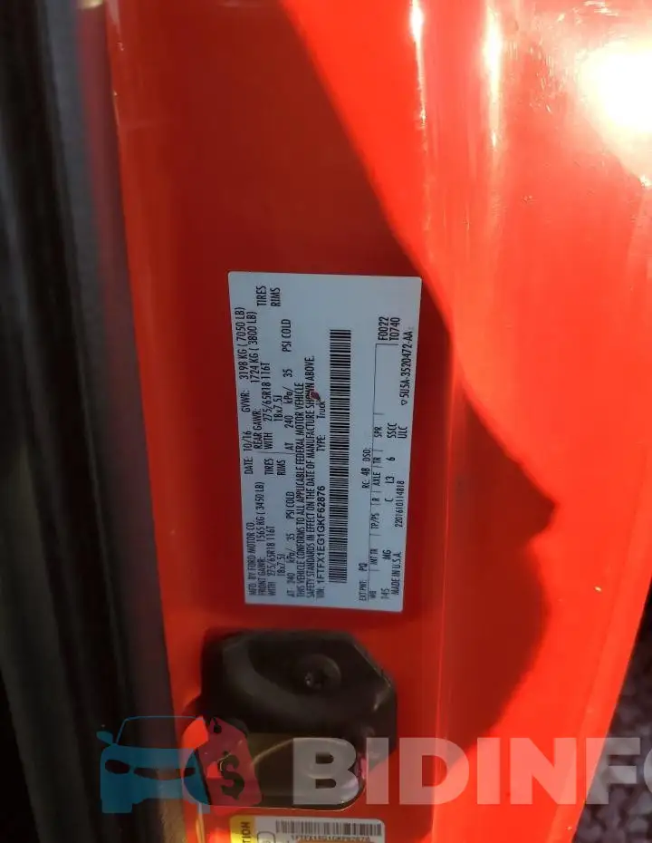 1FTFX1EG1GKF62876 Photo# 12