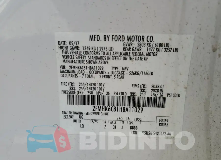 2FMHK6C81HBA11029 Photo# 13