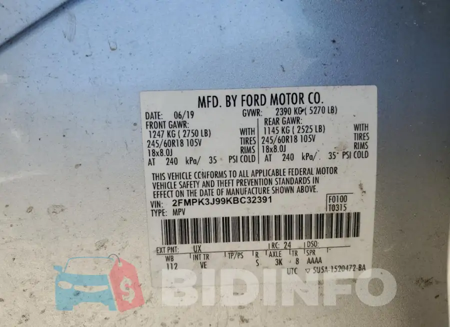 2FMPK3J99KBC32391 Photo# 13