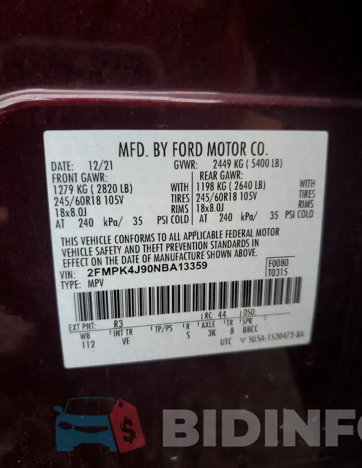 2FMPK4J90NBA13359 Photo# 13